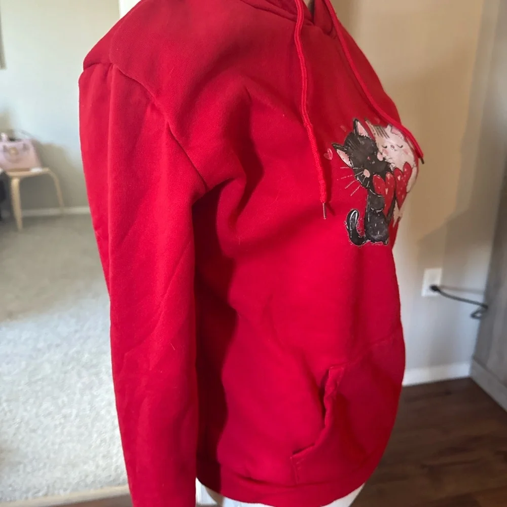 Cozy Red Cat Lovers Hoodie